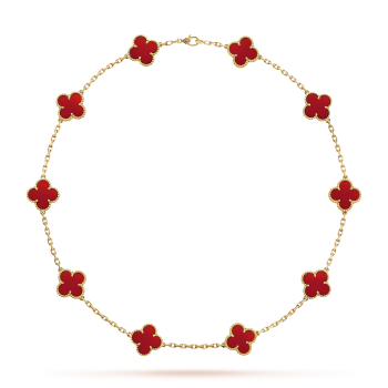 blomsterkløverhalskæde - rød