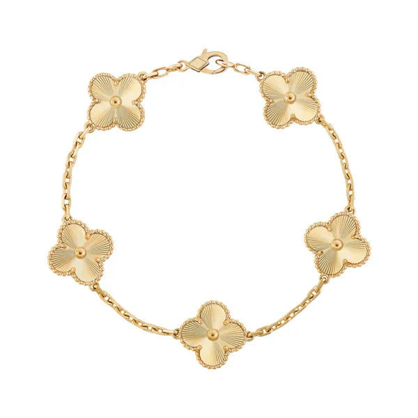 kløver armbånd| guld