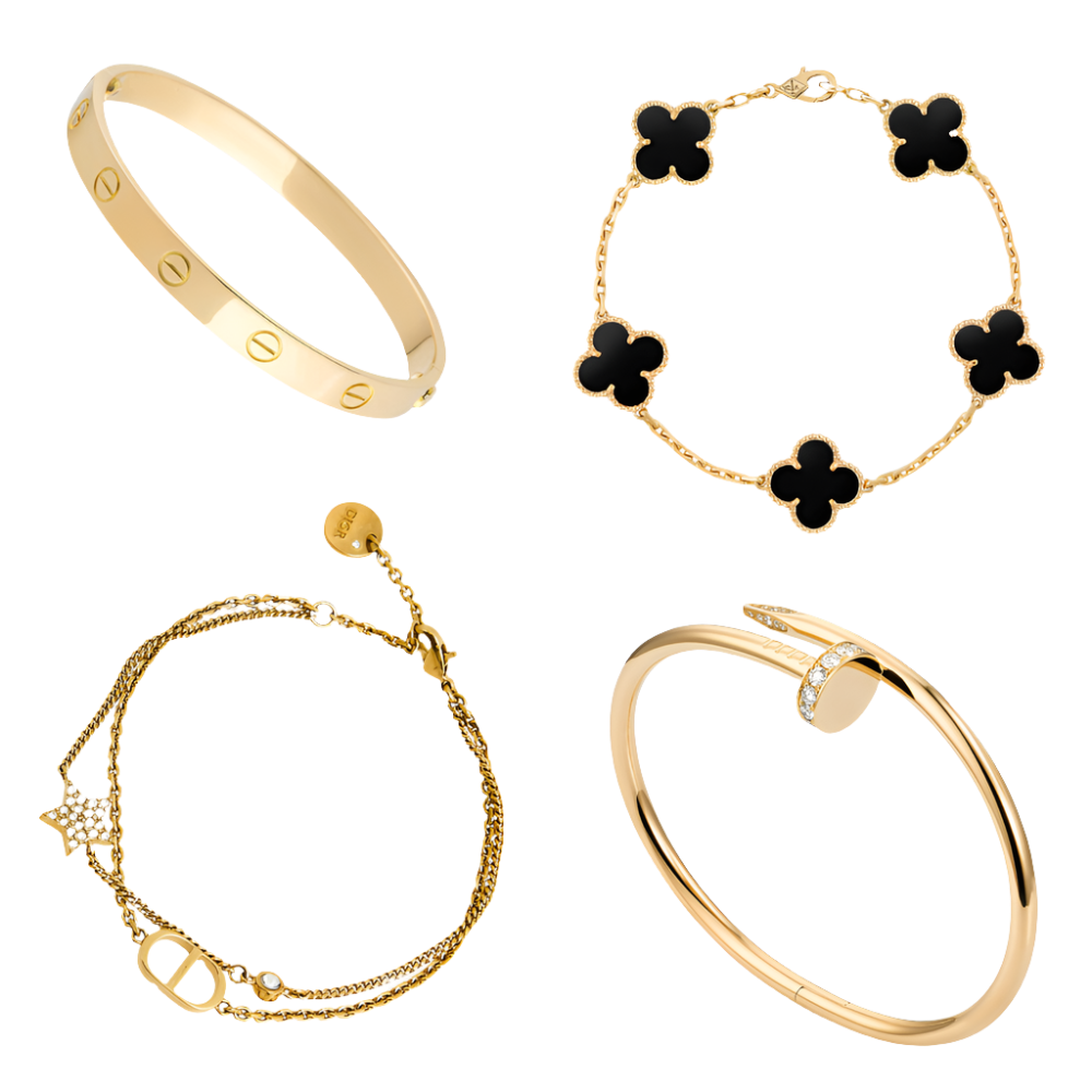 stabelbar armbåndssæt - guld