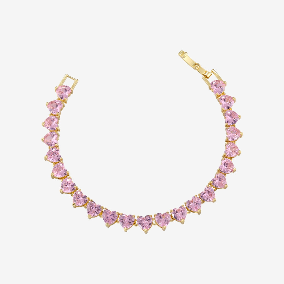 pink heart armbånd