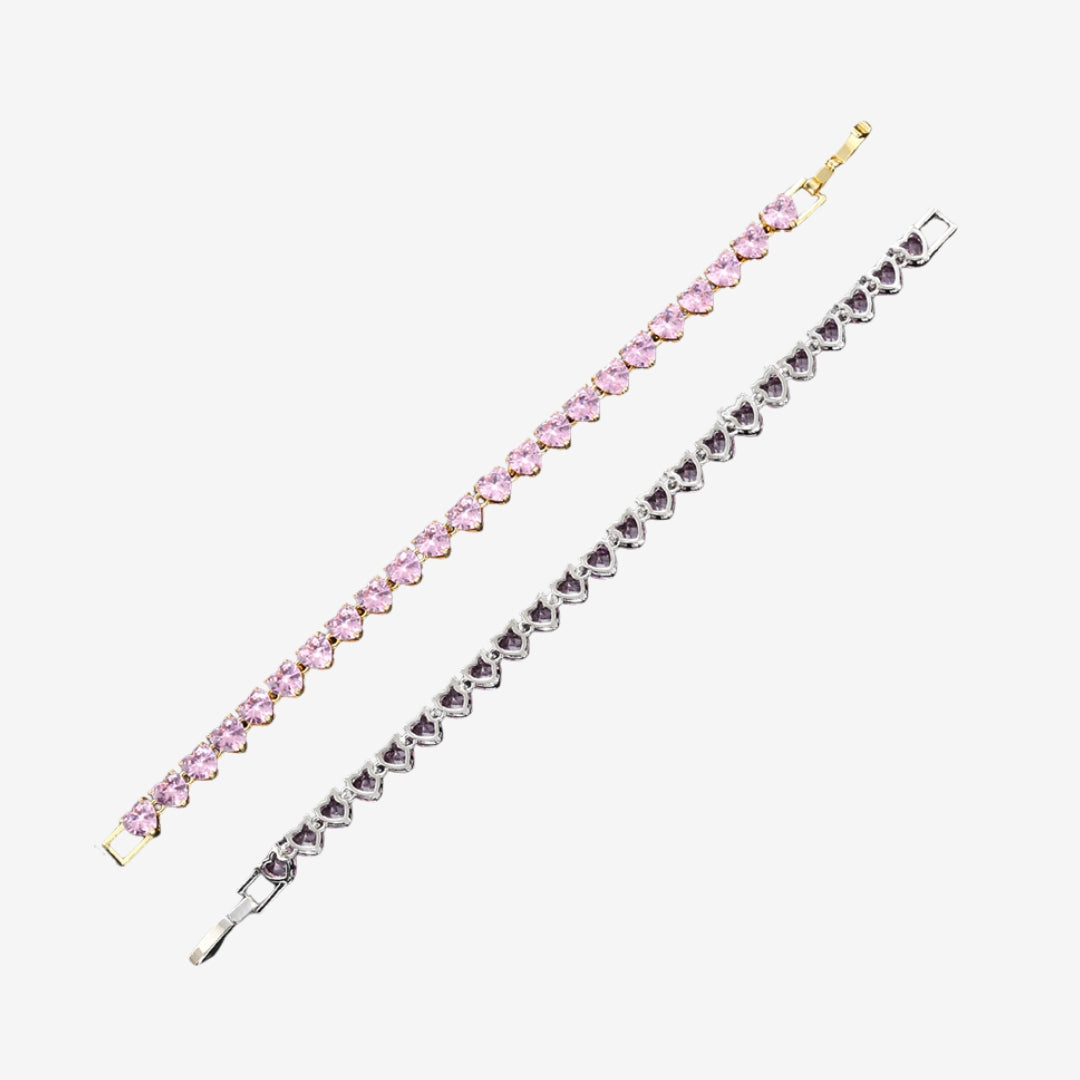 pink heart armbånd