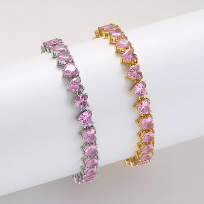 pink heart armbånd