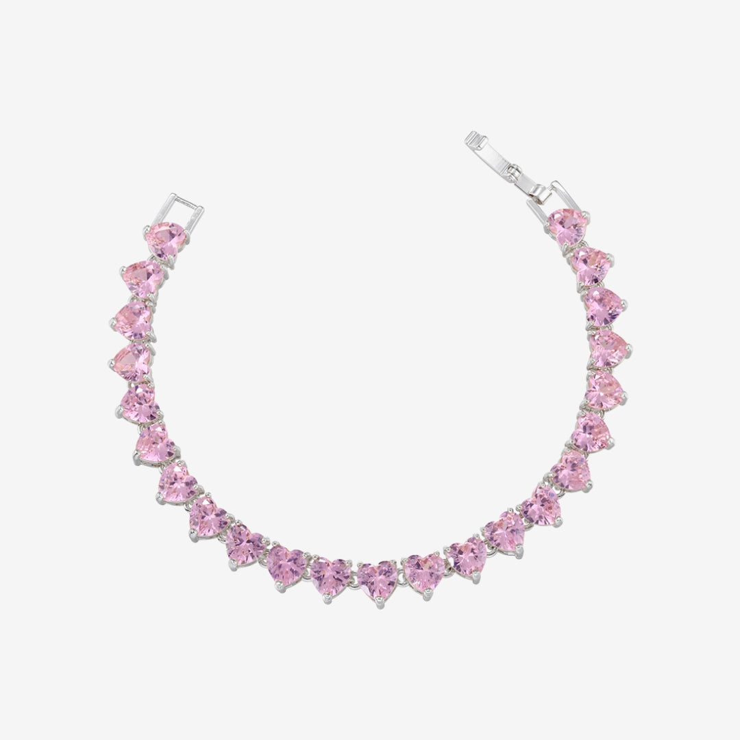 pink heart armbånd